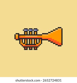Ilustração vetorial de trompete com design de arte Pixel, perfeito para recursos de jogo projetos temáticos