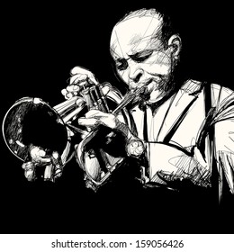 Vector illustration of a trumpet player