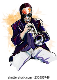 Vector illustration of a trumpet player