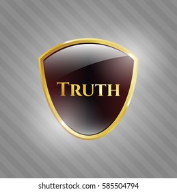 Vector illustration of Truth gold emblem icon
