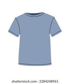 Vector illustration of a T-shirt in cartoon style isolated on white background. Template