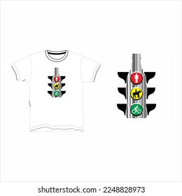 Vector illustration of t-shirt design . Front  views