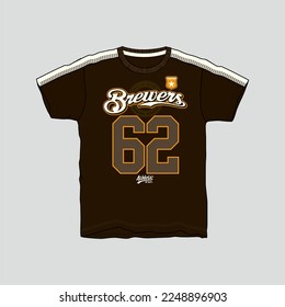 Vector illustration of t-shirt design . Front  views