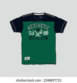 Ilustración vectorial del diseño de camisetas. Vistas frontales