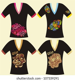 Vector illustration of t-shirt design set