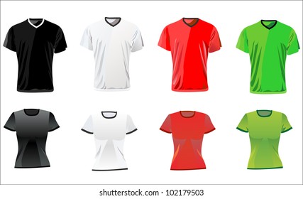 Vector illustration. T-shirt design template (men and women).