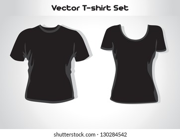 Vector illustration. T-shirt design template (man and woman).