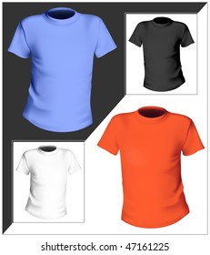 Vector illustration. T-shirt design template. Black, white and color.