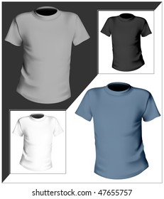 Vector illustration. T-shirt design template. Black, white and gray.