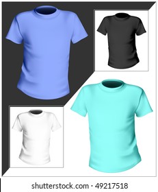 Vector illustration. T-shirt design template. Black, white and color.