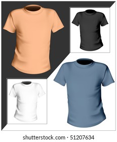 Vector illustration. T-shirt design template. Black, white and color.