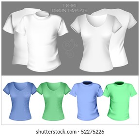 Vector illustration. T-shirt design template (men and women).