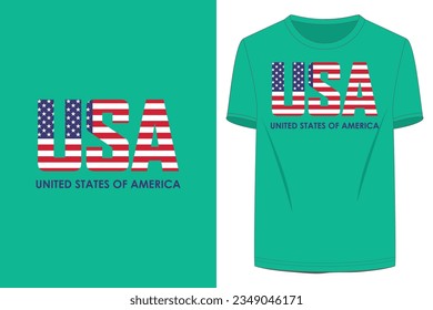 vector illustration, t-shirt design USA, Elements USA flag with united states of America. Ready t shirt design.