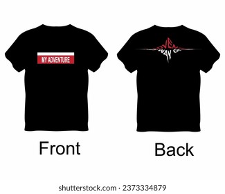 vector illustration of t-shirt design with the words my adventure is my way of life