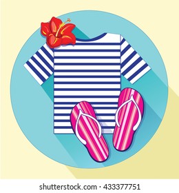 The vector illustration "T-shirt flat icon" for design