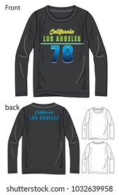 Vector illustration of t-shirt. Front and back views