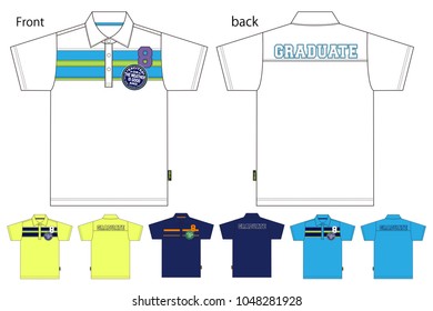 Vector illustration of t-shirt. Front and back views