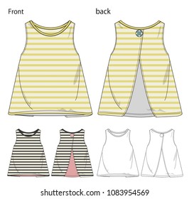 Vector illustration of t-shirt. Front and back views