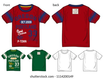 Vector illustration of t-shirt. Front and back views.
