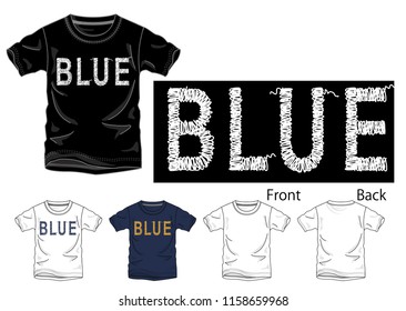 Vector illustration of t-shirt. Front and back views.