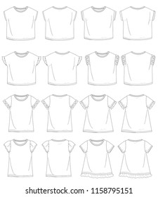 Vector illustration of t-shirt. Front and back views