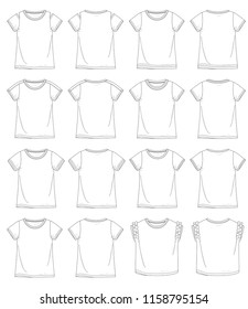 Vector illustration of t-shirt. Front and back views