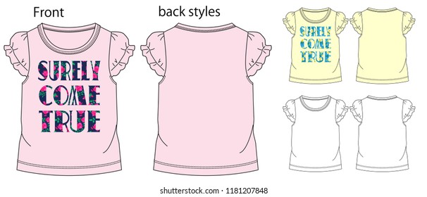 Vector illustration of t-shirt. Front and back views.
