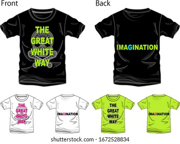 Vector illustration of  t-shirt. Front and back views.
Skull illustrated T-shirt