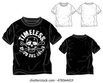 Vector illustration of  t-shirt. Front and back views