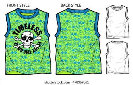 Vector illustration of  t-shirt. Front and back views