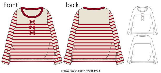 Vector illustration of t-shirt. Front and back views