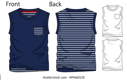 Vector illustration of t-shirt. Front and back views