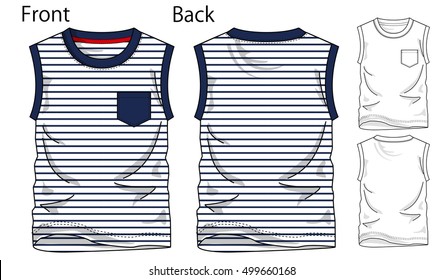 Vector illustration of t-shirt. Front and back views