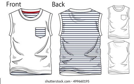 Vector illustration of t-shirt. Front and back views