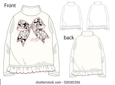 Vector illustration of t-shirt. Front and back views