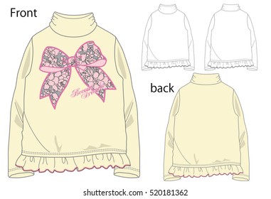 Vector illustration of t-shirt. Front and back views