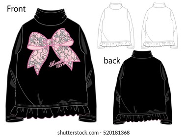 Vector illustration of t-shirt. Front and back views