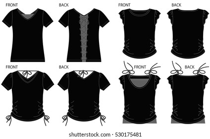 Vector illustration of t-shirt. Front and back views