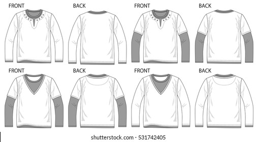 Vector illustration of t-shirt. Front and back views