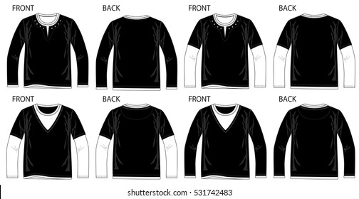 Short Long Sleeve Blouses Lady Vector Stock Vector (Royalty Free) 269536652