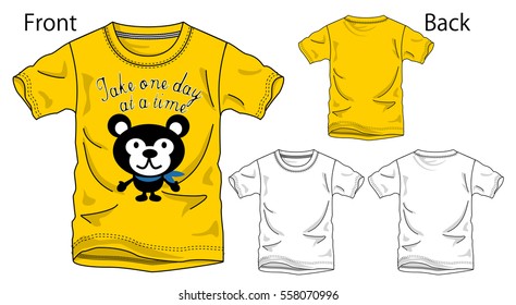 Vector illustration of t-shirt. Front and back views