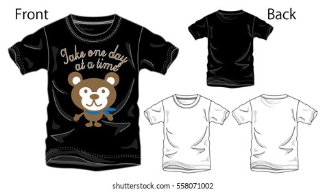 Vector illustration of t-shirt. Front and back views