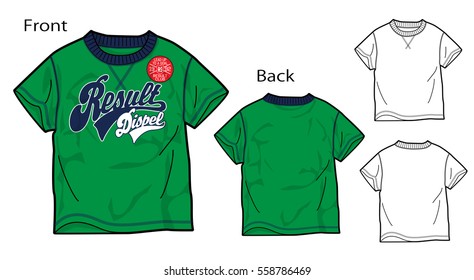 Vector illustration of t-shirt. Front and back views