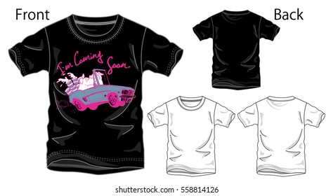 Vector illustration of t-shirt. Front and back views