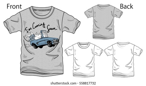 Vector illustration of t-shirt. Front and back views