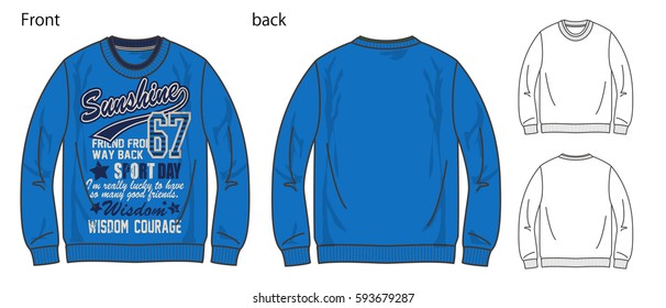 Vector illustration of t-shirt. Front and back views