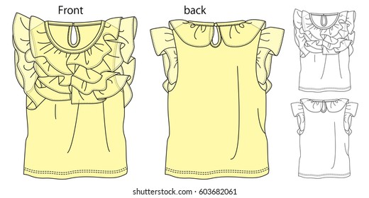 Vector illustration of t-shirt. Front and back views