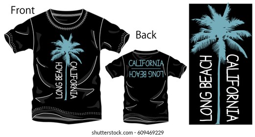 Vector illustration of t-shirt. Front and back views