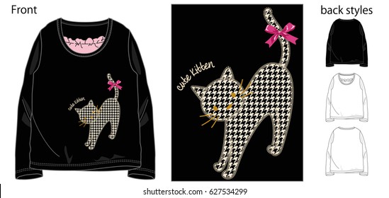 Vector illustration of t-shirt. Front and back views