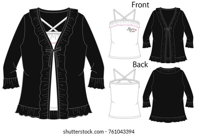 Vector illustration of t-shirt. Front and back views